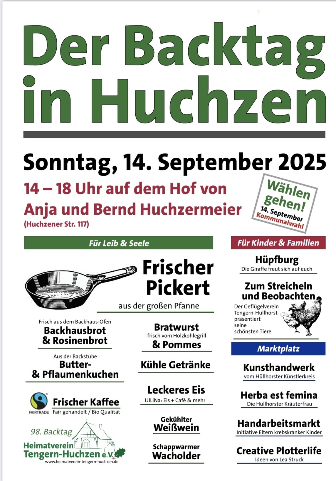 Plakat Backtag Huchzen 2025